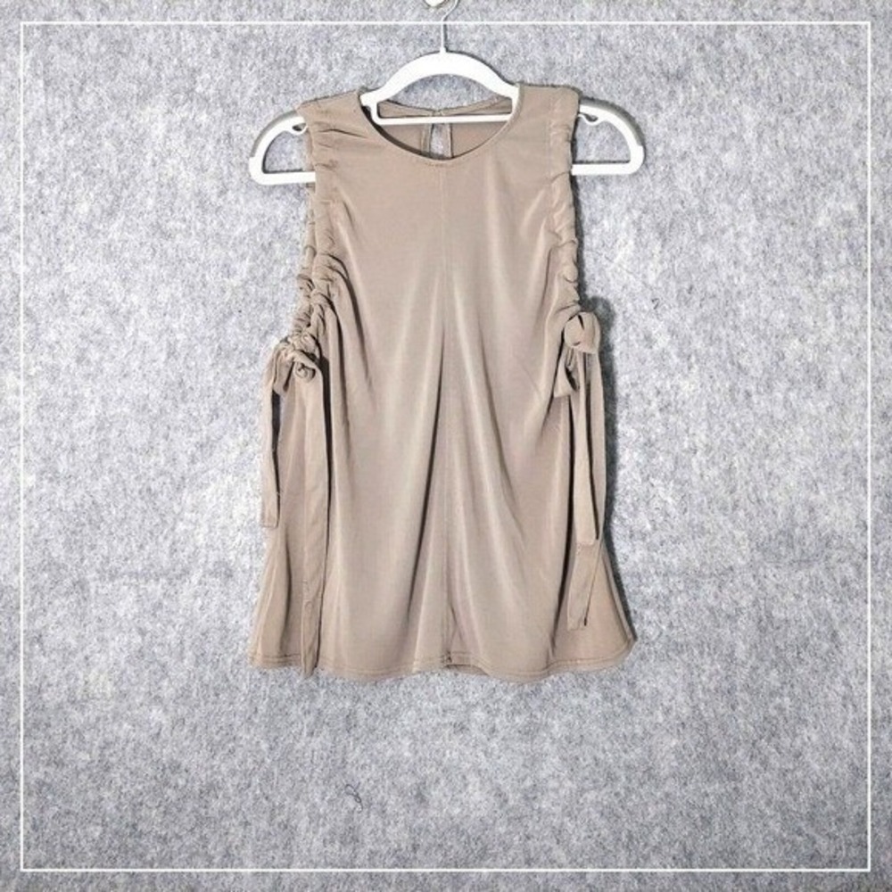 Tasha Apparel Tunic Women M Gray Modal Cinched Sleeveless Boho Festival Layering